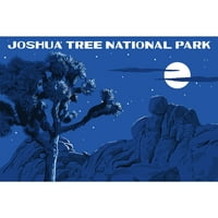 Dekorativni čaj ručnik, pregača Joshua Nacionalni park, Kalifornija, noćna scena, WPA, uniseks, podesiv,
