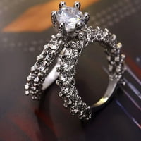 Umitay ženski okrugli dijamantski umetnuti modni modni dijamantni prsten kristalni prsten