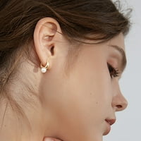 Xinqinghao Pearl Gold Rhinestone Ear Clip Tanki Danle Elegantne naušnice za rhinestone Vjenčanje ženske