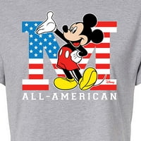 Disney - Americana - Mickey Flag All American - Juniors Cropped pamučne mješavine majica