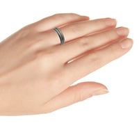 Dvo-tonski crni IP poztvoreni sredini žlijebni brušeni završni rub vjenčani prsten za muškarce ili dame