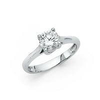 Jewels 14k bijelo zlato okruglo kubične cirkonije CZ zaručničke prstene veličine 9.5