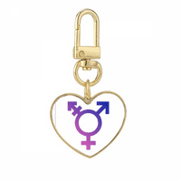 Rodni identitet Rainbow Equaly Gold Heart Keychain Metalni privjesak za ključeve