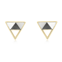 Minimalistička geometrijska izjava zlatni ton Sterling srebrni trokut naušnice za žene i muškarce