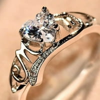 Ženska prstena Ljubavna kubni cirkonijski srčani u obliku srčanog oblika prsten za angažman za angažman