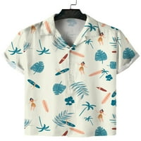 Capreze muške tropske tiske havajske košulje ljetna plaža boho majica s kratkim rukavima dolje labavi