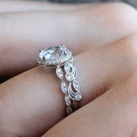 Vintage Gold i srebrna Obećava prstenovi osjetljivi dizajnerski set dijamantski modni prsten svjetlo