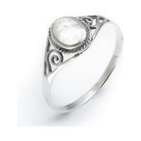 Srebrna ženska srebrna srebrna bijela majka biserne školjke slatka prstena