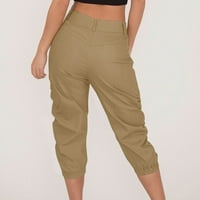 LISINTTOOL široke pantalone za žene za žene Ženske pantalone za teretne hlače sa džepom High Squik Jogging
