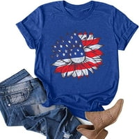 Dabuliu ženske američke zastave zvijezde prugaste čipke hladne majice hladne rame 4. srpnja Košulje