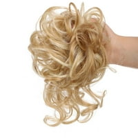 Crno smeđa kovrčana kosa elastična škraba neuredna sintetička chignon lažna kosa žena kose za kosu lepinja