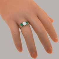 Britanci napravio 9k ružični zlatni prsten sa prirodnim Oparaldnim i smaragdnim ženskim godišnjim prstenom