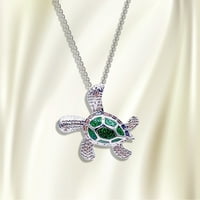 Leesechin Dame ogrlice za čišćenje Opal Opal Plava cvjetna kornjača Epoksidna ženska metalna legura