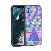 Šareno-neokon-boja-trokutna futrola za telefon za iPhone XS MA za žene Muškarci Pokloni, Mekani silikonski