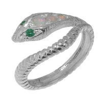 Britanci napravio 18k bijeli zlatni originalni prirodni i smaragdni ženski prsten - veličine opcije
