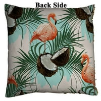Kokosov dlan napušta Flamingo jastuk za jastuk za kućni dekor
