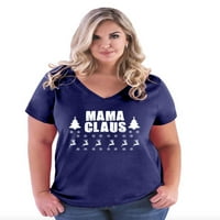 MMF - Ženska majica plus veličine V-izrez - Božićna mama Claus