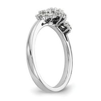 14k bijeli zlatni prsten za angažman polugradnje zaobljeni standardni pola okrugli kamen kamena montaža dijamanta, veličine 9