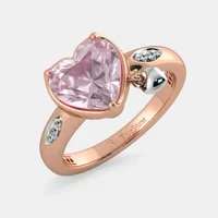 Indija Romantična zračenja: Terra Rose Kvarcni prsten - Dijamantni i ružinski kvarcni prsten u 18kt