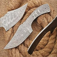Dugi ručni kovani Damask čelični klipni klip prazan nož za kožu, 3,5 Duga oštra rezač, 3,75 Prostor