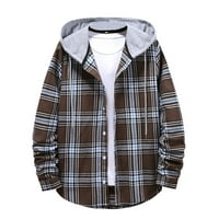 Flannel jakne za muškarce Ležerne prilike za modu unsidativno ispisano provjereno jakna s jednim grudima