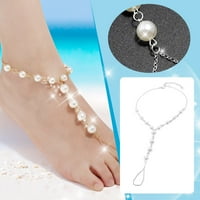 Narukvice za gležnjeve za maternu plažu Pearl Bechlet Beach Anklet ANKLET nakit poklon djevojka Dama