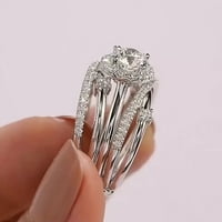 SKPBlutn prstenovi za žene djevojke nehrđajućeg čelika šareni dijamantni lanac rotirajuće nakit titanijum