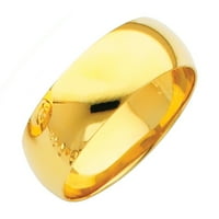 Dragulji Lu 14k žuti zlato solidna kupolara Tradicionalna udobnost Fit Plain Muška vjenčana prstena