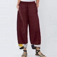 Otvor ženski Ljetni casual labavi pamučni i posteljini džepni pantalone