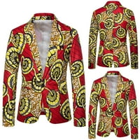 Muška šarena cvjetna grafika Ispis One tipka Stilska haljina odijela Blazers Jacket Classic Okrenite