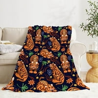 Nosbei baca, tropski listovi cvjetni božićni božićni poklon, ultralno mekani ugodno toplo flanel pokrivač