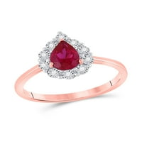 Jewels 14kt Rose Gold Women Pear Ruby Diamond Tearrop SOLITAIRE prsten CTTW