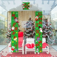 Hariumiu Merry Božić Santa Elk Snowman Print Viseći banner Zastava Zastava Xmas Decor Door