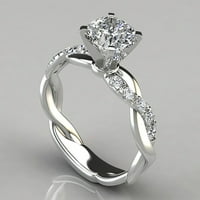 Rygai Žene Ring Romantic Rhinestone Twist Angažman prsten za nakit