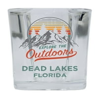 Mrtva jezera Florida Istražite na otvorenom Suvenir Square Square Bany alkohol Staklo 4-pakovanje