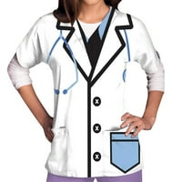 GAECUW vrhovi za žene plus veličine Nacionalni vrhovi za medicinske sestre sa džepovima Bluze s kratkim