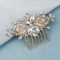 Bridal Vintage Rhinestones Češalj za kosu etnički stil biserni pribor za kosu za kosu za žene ukrasni
