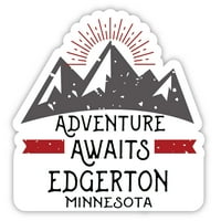 Edgerton Minnesota suvenir Vinilna naljepnica naljepnica Avantura čeka dizajn