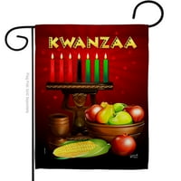 Pozdrav Kwanzaa Garden Flag Winter X18. Dvostrane ukrasne vertikalne zastave Dekoracija kuće Mali poklon