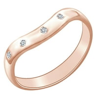 Okrugli oblik bijeli prirodni dijamantski dijamantni kamen vjenčani prsten za vjenčanje u 14K čvrstih