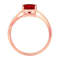 2. CT sjajni smaragdni rez prozirni simulirani dijamant 18k ružičasto zlato pasijans prsten sz 7.25