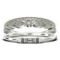 Dainty Minimalist 1. Carat baguette Cut Diamond Moissite Angažman prsten, antički vjenčani prsten u