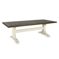 BENJARA BM Dvosonski drveni trpezarijski stol sa bazom za trest - smeđa i bijela