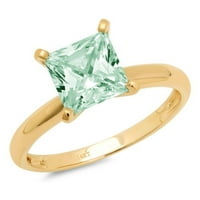 2.5ct princeza rez plavi moissite 18k žuta zlatna godišnjica zaručničke prstene veličine 10.25