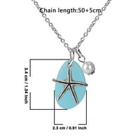 Plava zaštitna ogrlica od staklenog vjetra žičana plaža ogrlica biserna nakit