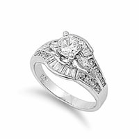 Okrugli bijeli kubični zirkonijski vjenčani prsten. Sterling srebrna traka nakita Ženska muško Unizno