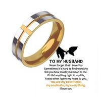 Prstenovi za mog muža Fluinuo je prsten za prsten prstena za prsten sa čeličnim prstenom sa karticom