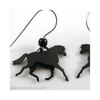 Pokretne naušnice - sterling srebrne ušne žice - naušnice za odbojnije konjske konje