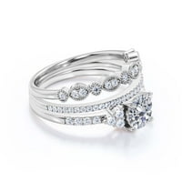 Prekrasan središnji vection 2. Carat okrugli rez dijamantski prsten za angažman, vjenčani prsten u 10k