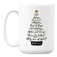 Ko je Isus, hrišćansko božićno drvce Bijela keramička kafa i čajna šolja